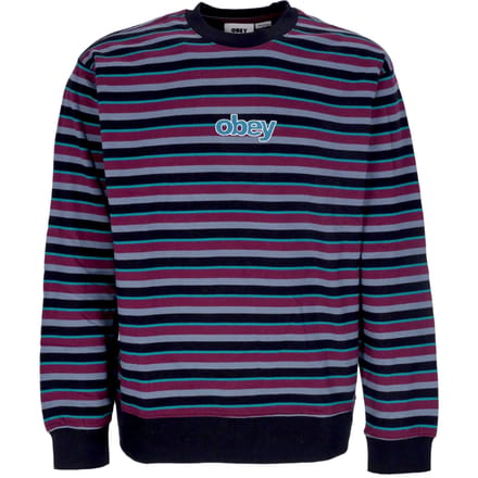 Anden Stripe Crew Specialty Fleece herensweatshirt met ronde hals, zwart multi