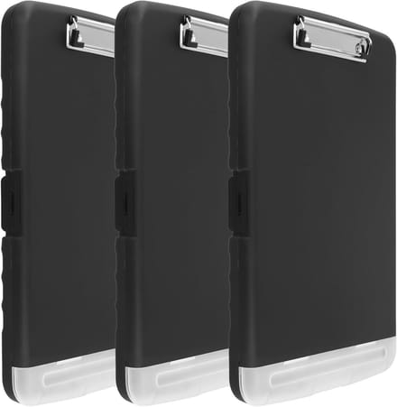 3-Pack A4 Clipboard met Opbergruimte, Handige Plastic Map met Pencompartiment voor School en Kantoor, Ideaal voor Documenten en Archivering