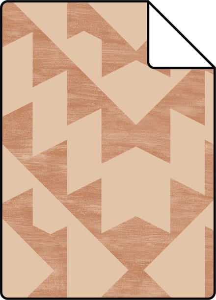Proefstaal ESTAhome behang Marrakech aztec tapijt terracotta - 26.5 x 21 cm - 139551-S