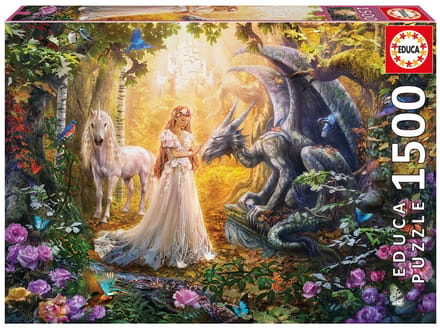 Educa Puzzle.  Dragon, Princess and Unicorn 1500 Teile