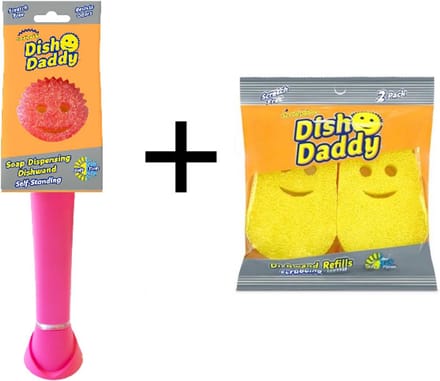 Scrub Daddy - Dish Washer - Scrub Mommy - Afwas Borstel - Incl. 2 Extra Sponzen - Roze