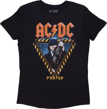 AC/DC - Angus Triangle PWR-UP EU Tour '24 Dames T-shirt - S - Zwart