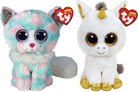 Ty - Knuffel - Beanie Buddy - Opal Cat & Pegasus Unicorn