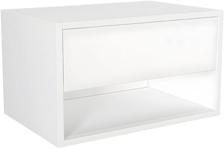 Vente-unique Hangend nachtkastje - 1 lade en 1 nis - Wit - RITAMI
