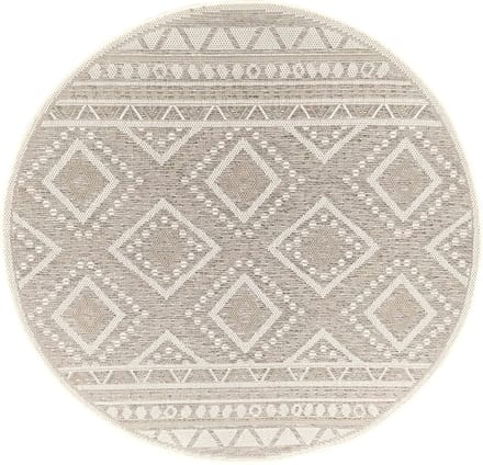 the carpet Calgary – Rond Modern Vloerkleed in Boho-Stijl – Beige – Ø 160 cm