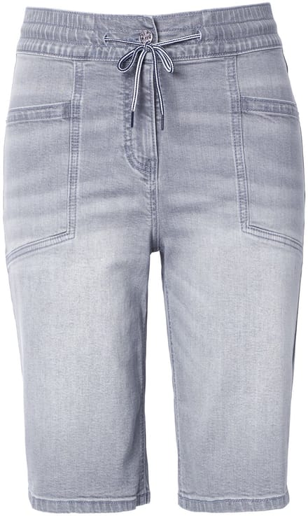 Ulla Popken - Dames - Denim - Lichtgrijs denim - Maat 56