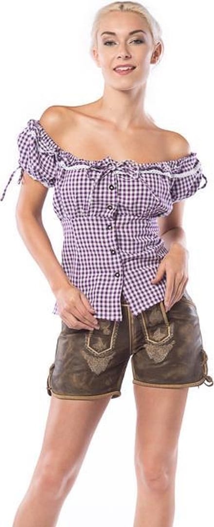Dames Lederhose Claire Short Antique Wildbock - S/36