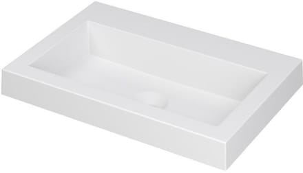 INK Dock Wastafel Polystone Zonder Kraangat - 600x400x60 mm - Mat Wit