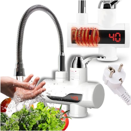 Briso - Water Verwarmingskraan - 3000W - LCD - IPX4 - Flexibele Tuit