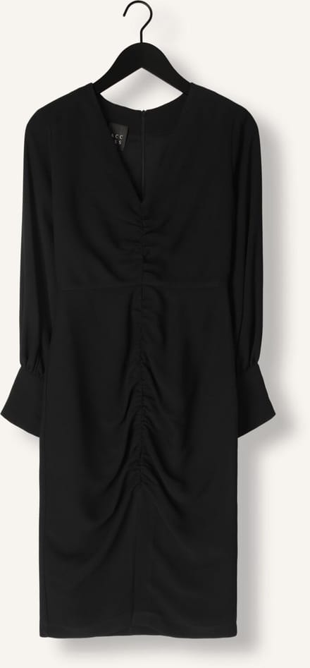 Access Ruched Dress With V Neckline Dames - Jurk - Zwart - Maat 40