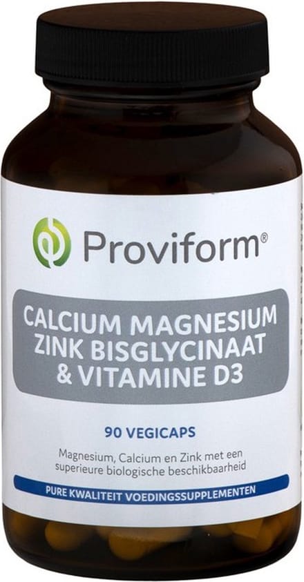 Proviform Calcium magnesium zink bisglycinaat & D3 90 Vegetarische capsules