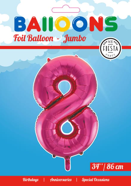 Folieballon 34" nmr. 8 - Roze