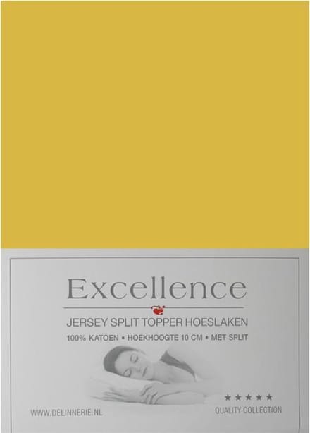 Excellence Jersey Split Topper Hoeslaken - Tweepersoons - 160x200/210 cm - Bamboo