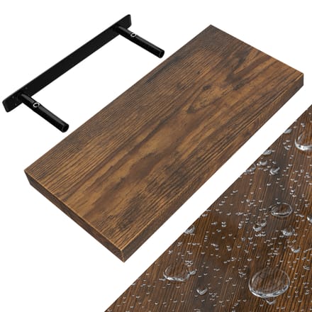 Casaria Wandplank Zwevend - 50 cm/15kg Belastbaar - Donker Eiken