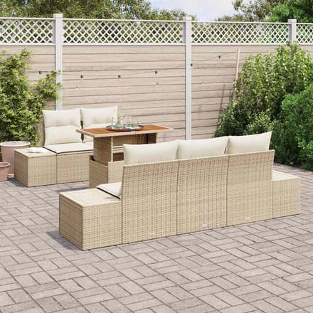 vidaXL - Tuinbank - Set - 6 - st - Beige - en - Crème