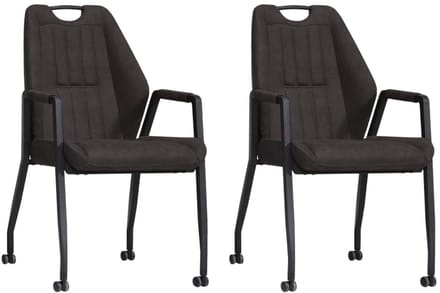 Stoel Axa met wielen - Antraciet - set van 2 stuks