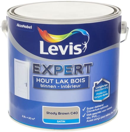 Levis - Expert Hout Lak Binnen Satin Mix - Shady Brown C40 - Mengverf - 2,5 L
