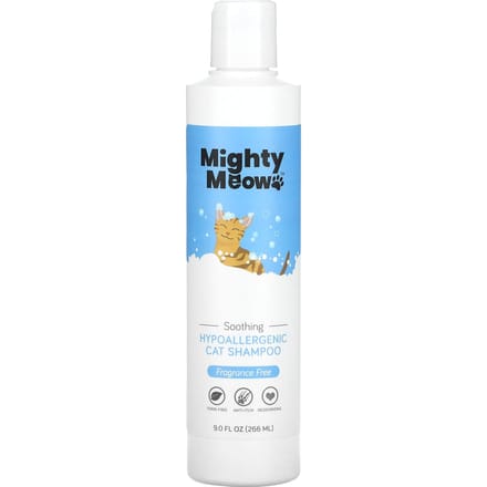 Mighty Mutt, Mighty Meow, Shampoo pour chat hypoallergénique, Sans parfum, 9 fl oz (266 ml) white