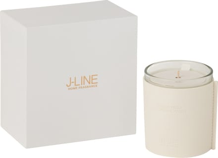 J-Line geurkaars Leder - Grape White - glas - wit - 40U