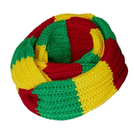 Feest snood gebreid - carnavals snood - One size / Rood/geel/groen