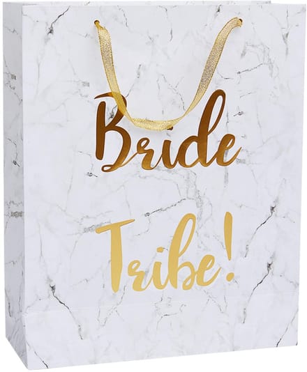 Smiffys Feestdecoratie Bride Tribe Gift Bag Wit/Goudkleurig
