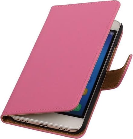 Huawei Honor Y6 - Effen Booktype Wallet Hoesje Roze