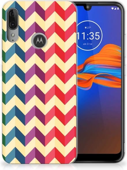 Motorola Moto E6 Plus TPU bumper Zigzag Multi Color