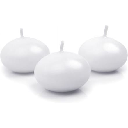 Partydeco - Floating Candle Disc White (50st)