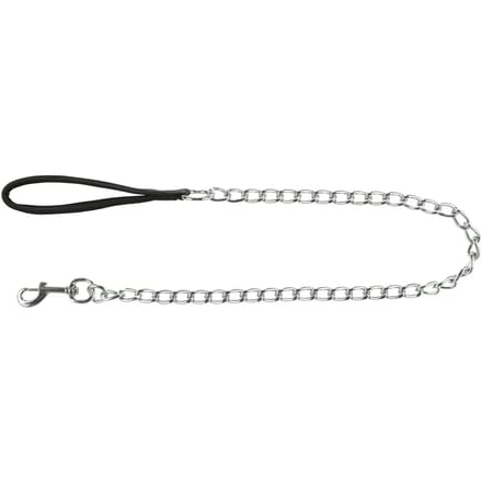 Trixie Chain leash with nylon hand loop L-XL: 1.00 m/4.0 mm Zwart