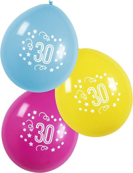 Boland Ballonnen 30 Jaar 25 Cm 6 Stuks
