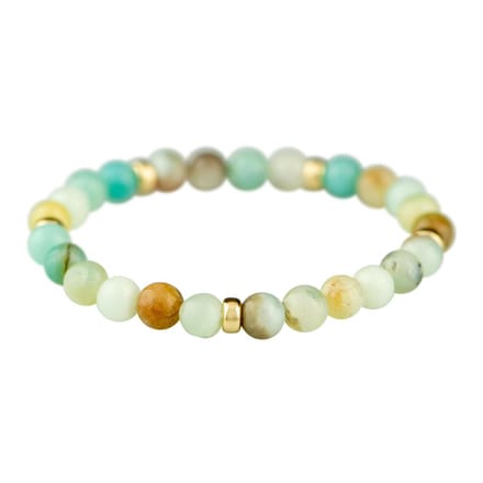Armband natuursteen: Amazonitet & 14kt goud