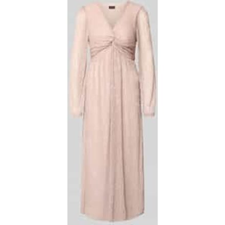 s.Oliver - female - Geplooide maxi-jurk met knoopdetail en metallic effect