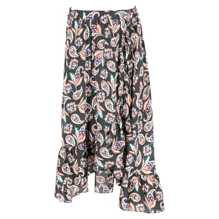 Maje midi-rok met paisleyprint en ruches in veelkleurig polyester