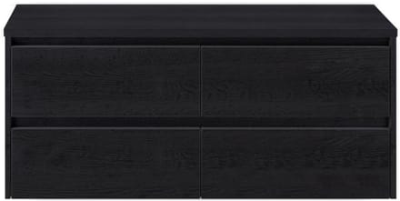 Dante Badmeubelset 120 cm - 4 Laden Black Oak - Wastafelbovenblad