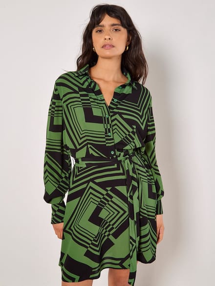 Mini-jurk met geometrische vierkanten