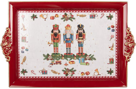 Clayre & Eef Dienblad 41x26x3 cm Rood Kunststof