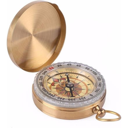 Boussole lumineuse rabattable multifonctionnelle, résistante aux secousses, pour randonnée, Camping, outils de survie beige