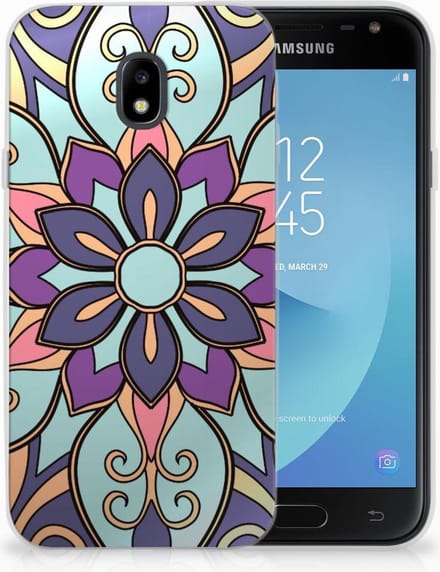 Samsung Galaxy J3 2017 TPU Case Purple Flower