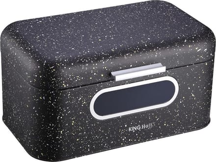 Kinghoff 1078 - broodtrommel - zwart - rvs - 30x16x19 cm