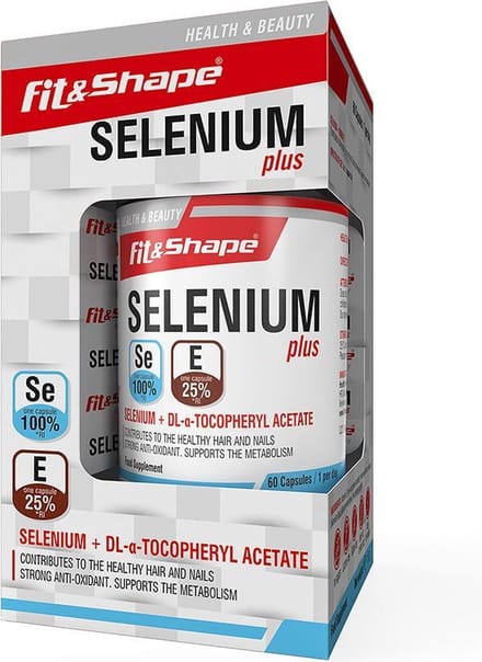 Fit&Shape Selenium Plus (Seleen100 μg) 100%ADH + 25mg Vitamine E als dl-alfa-tocoferol (60capsules)
