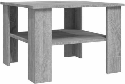 Salontafel 60x60 cm Vierkant Hout met Opbergplank - Diverse Kleuren