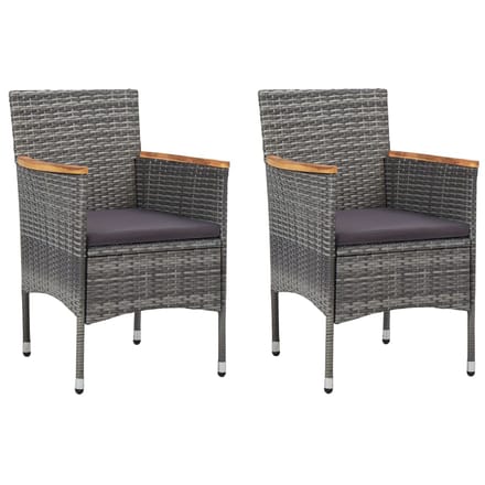 vidaXL - Tuinstoelen - 2 - st - poly - rattan - grijs
