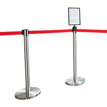 Afzetpaal, 2 stuks + bord, rood