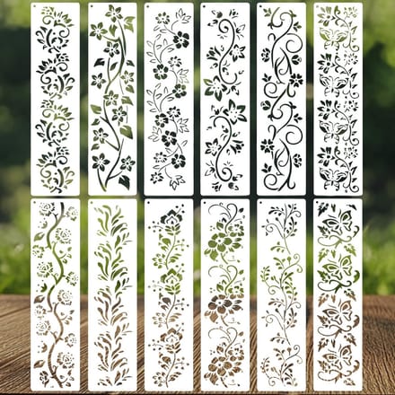 12 Stuks Herbruikbare Sjablonen voor Muurdecoratie, Baksteen, Knutselen en Scrapbooking
