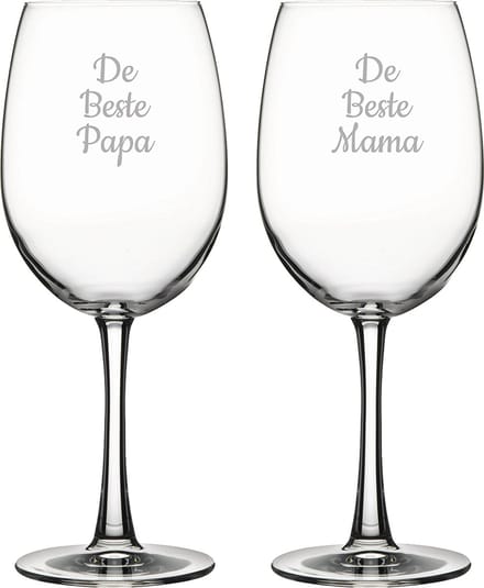 Gegraveerde Rode wijnglas 46cl De Beste Mama-De Beste Papa