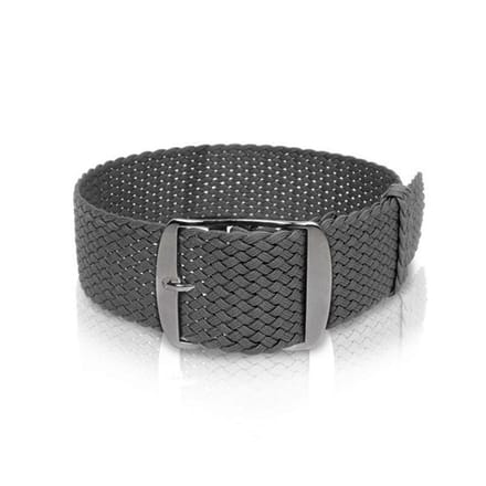 Perlonband donkergrijs, 20mm