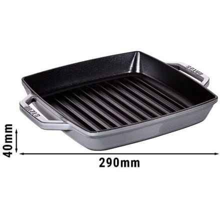STAUB GRILL PANS - Grillpan - 230x230mm - Gietijzer - Grafietgrijs