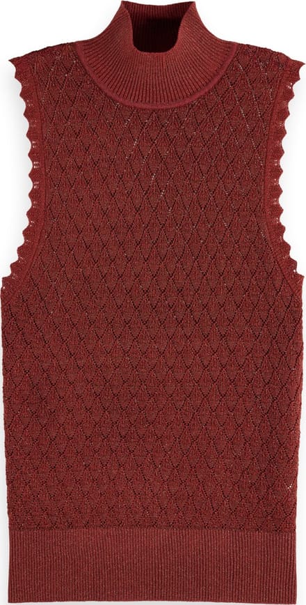 Scotch & Soda METALLIC POINTELLE KNITTED TANK Dames Top - Maat M