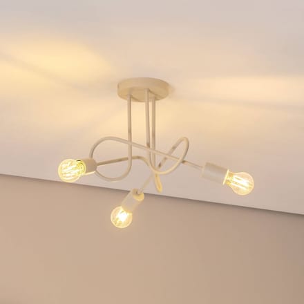 HELAM Oxford plafondlamp, zand, Ø 44 cm, metaal, 3-lamps, E27