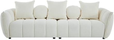 Vente-unique Vierzitsbank in beige getextureerde stof GONOLON